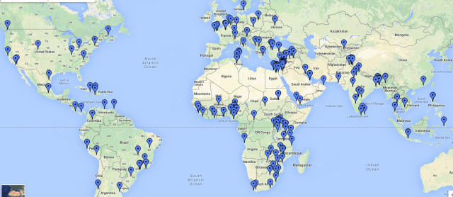 Bu harita, yalnızca 2013 yılında dünyada polisin göz yaşartıcı gaz kullandığı noktaları gösteriyor. [SİTEYE YAZININ SONUNDAKİ LİNKTEN ERİŞEBİLİRSİNİZ]